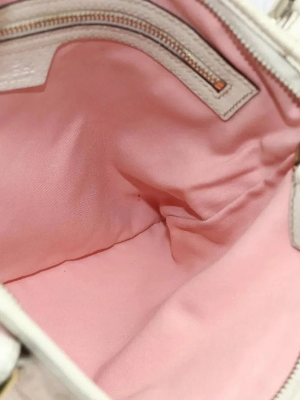 GUCCI GG Canvas Sherry Line Shoulder Bag Pink Gold 144388 Auth ti3863
